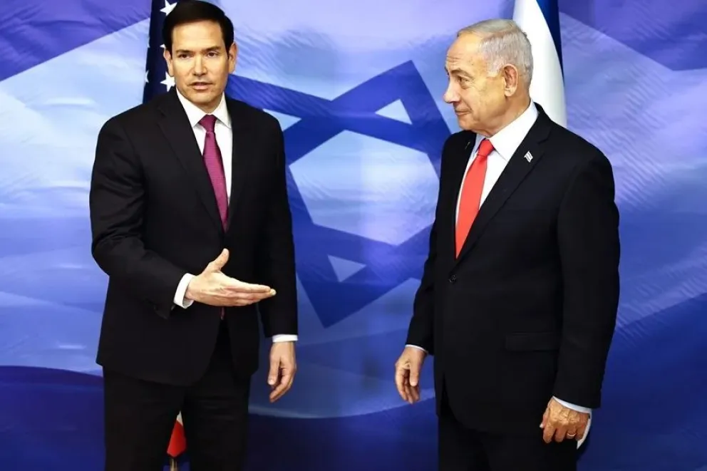 El secretario de Estado de EEUU, Marco Rubio y el primer ministro israelí, Benjamin Netanyahu. Foto: EFE