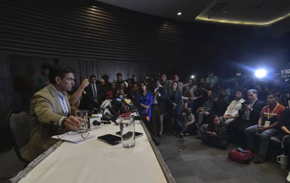 Rodrigo Paz en conferencia de prensa. FOTO: APG