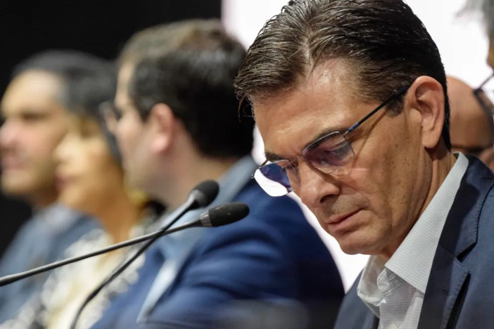 El presidente electo Rodrigo Paz, en el encuentro con empresarios. Foto: APG