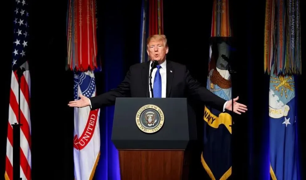 El presidente de EEUU, Donald Trump, durante un discurso. Foto: EFE