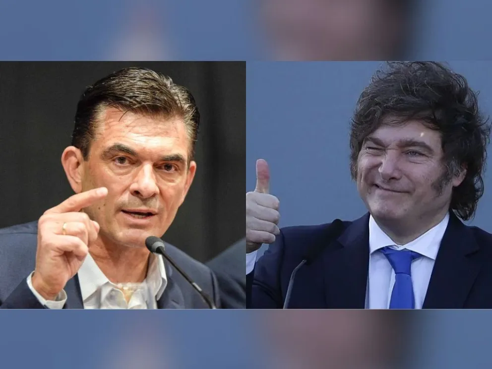 Rodrigo Paz y Javier Milei. Fotos: APG y EFE