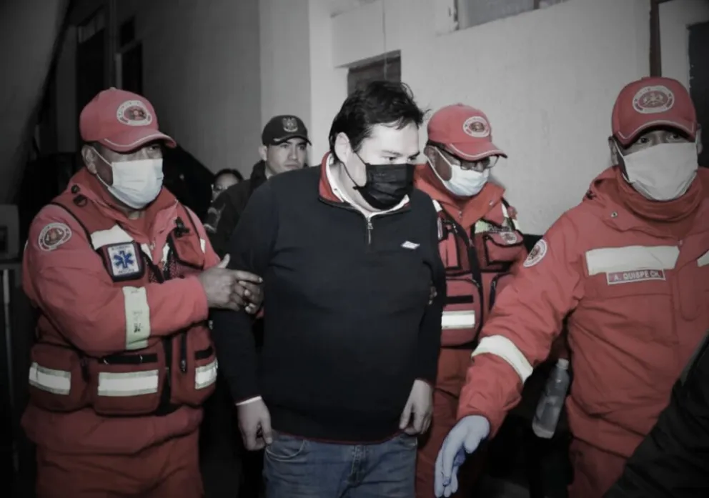 Marcelo Lea Plaza, cuando fue trasladado en dependencias policiales. Foto: APG 