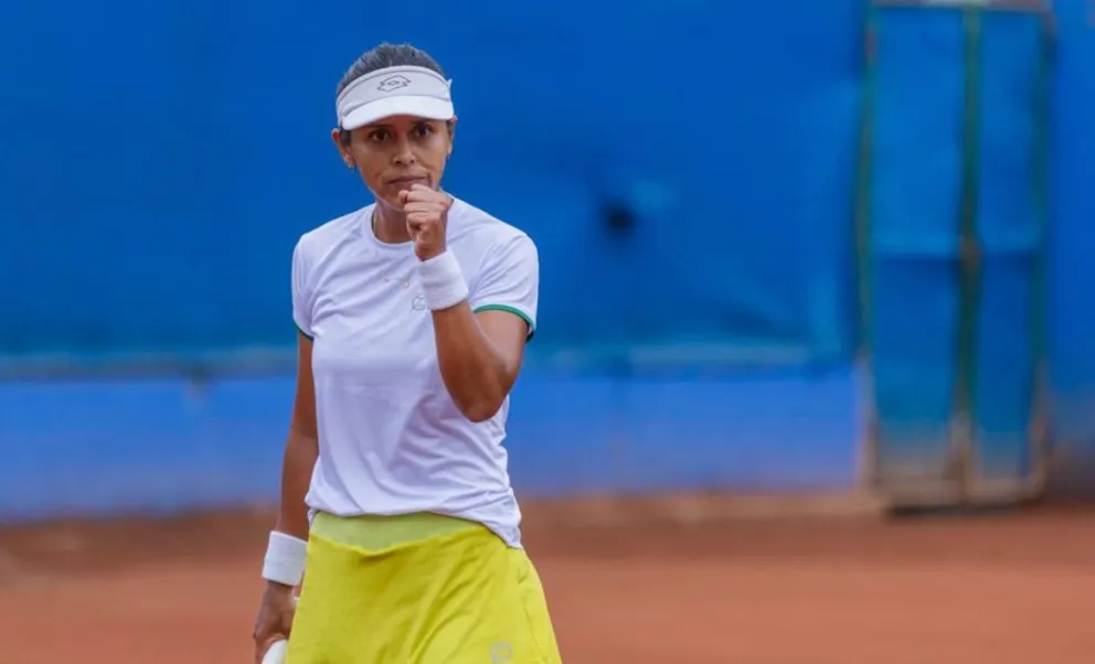 La tenista cruceña en un anterior partido. Foto: Noelia Zeballos.