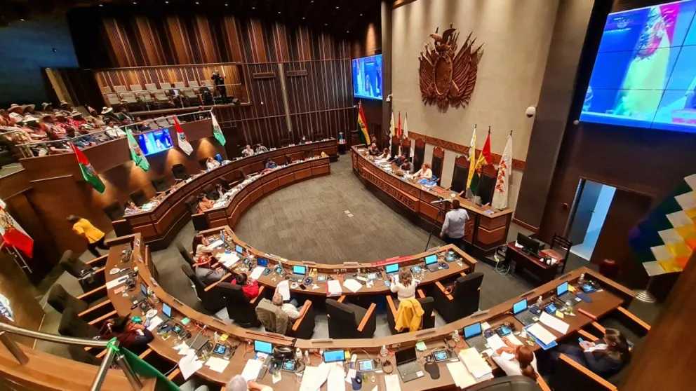 Sesión del Senado, en la que se aprobaron los créditos. Foto: Cámara de Senadores