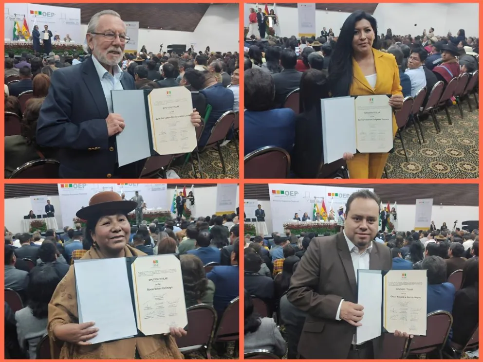 Legisladores electos recibieron su credencial, este miércoles. Fotos y montaje: Visión 360