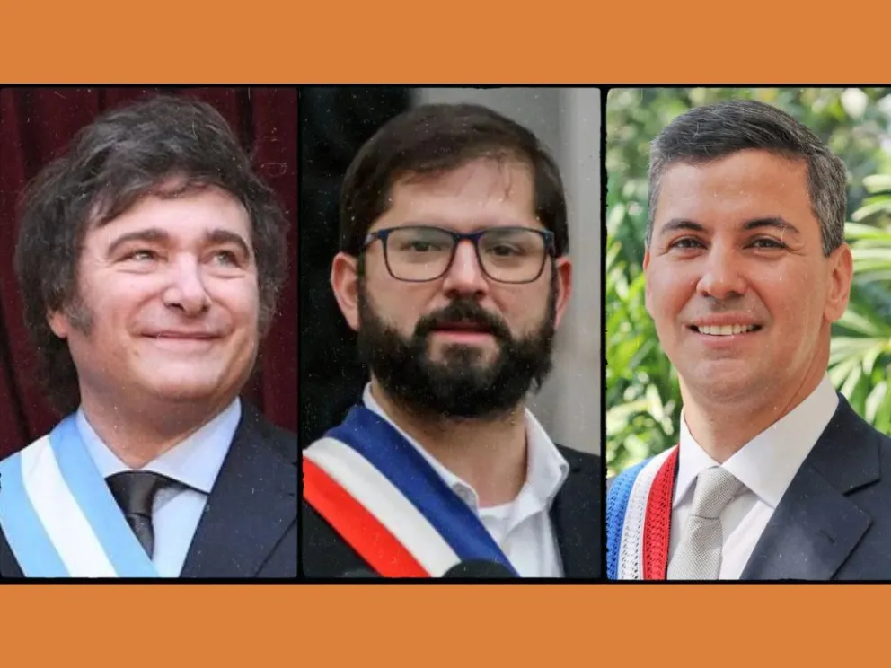 Milei, Boric y Peña, los mandatarios que confirmaron su presencia. COMPOSICIÓN: Visión 360