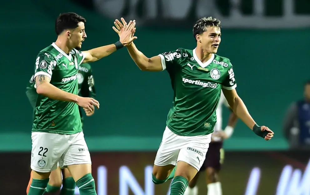 La celebración de los jugadores del Palmeiras en su reducto. Foto. Conmebol