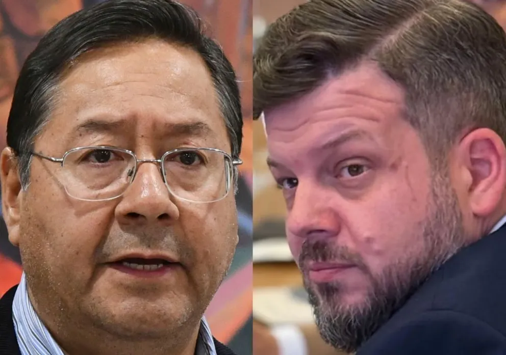 Luis Arce, presidente de Bolivia, y Johannes Kaiser, postulante a la presidencia de Chile. Fotos: APG y RRSS del candidato 