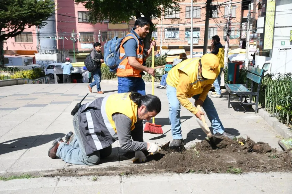 Los voluntarios de Sol.bo. Foto: X de Revilla 