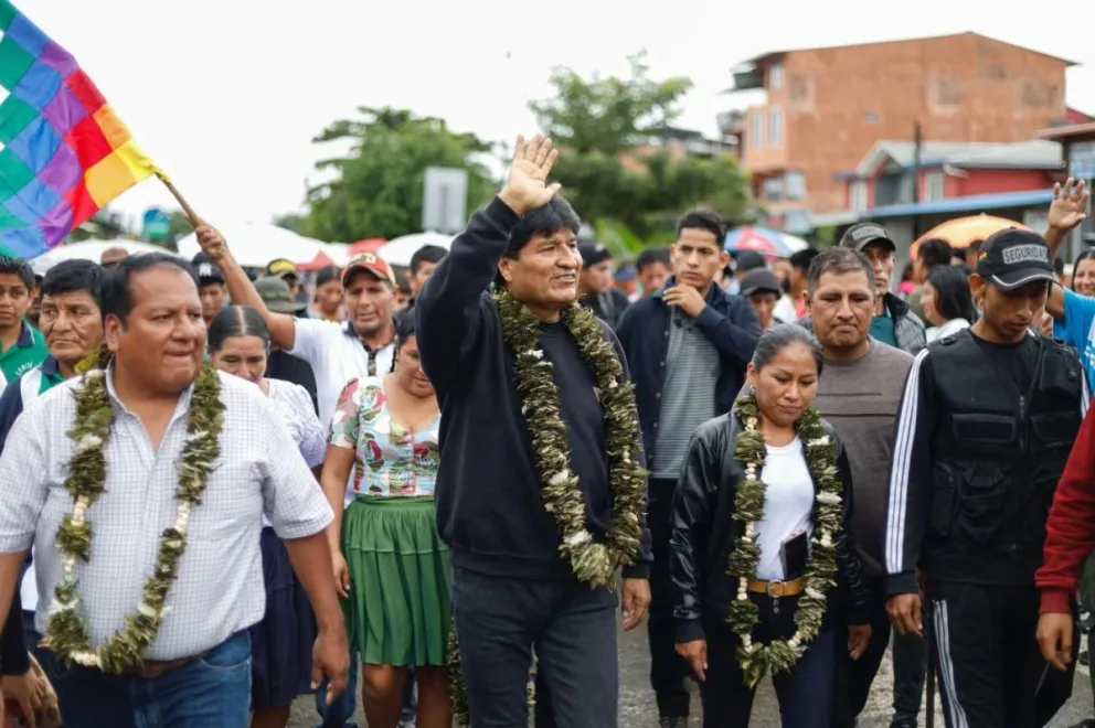Morales en una anterior actividad en el Trópico de Cochabamba. Foto: RRSS del político 