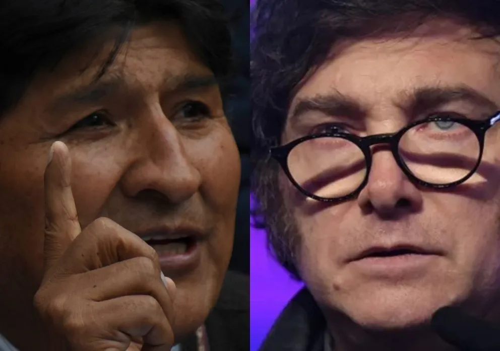 Evo Morales y Javier Milei. Fotos: APG y EFE 