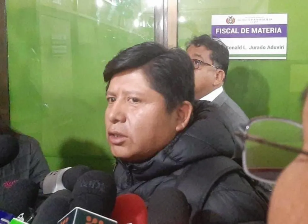 Juan Carlos Huarachi, en la Fiscalía, este lunes. Foto: APG 