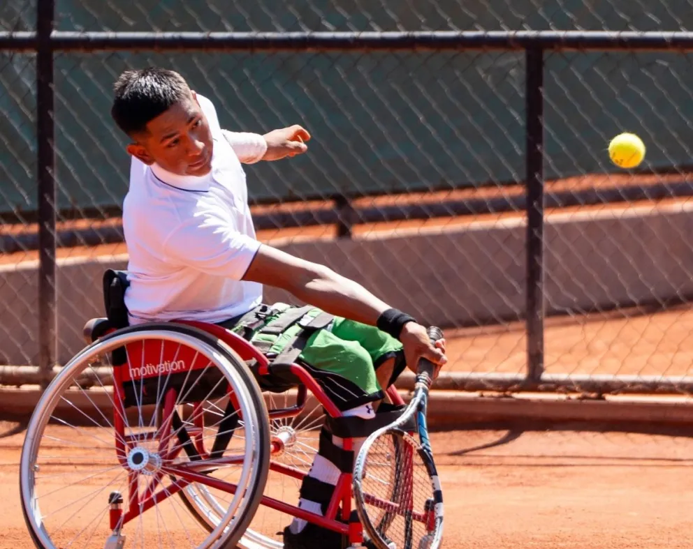 Aponte durante uno de sus partidos en los Juegos. Foto: Comité Paralímpico Americano.