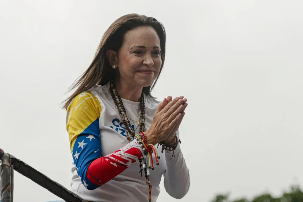 María Corina Machado en un acto en Venezuela. FOTO: Human Rights Watch