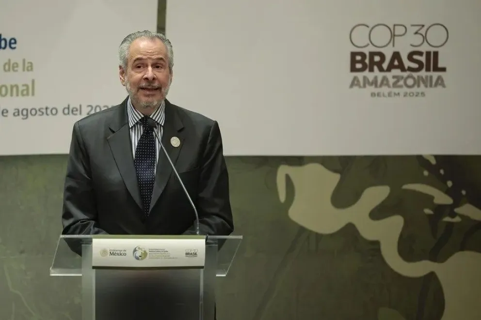 El presidente designado de la COP30, André Corrêa do Lago, habla durante una conferencia de prensa en Ciudad de México (México). EFE 