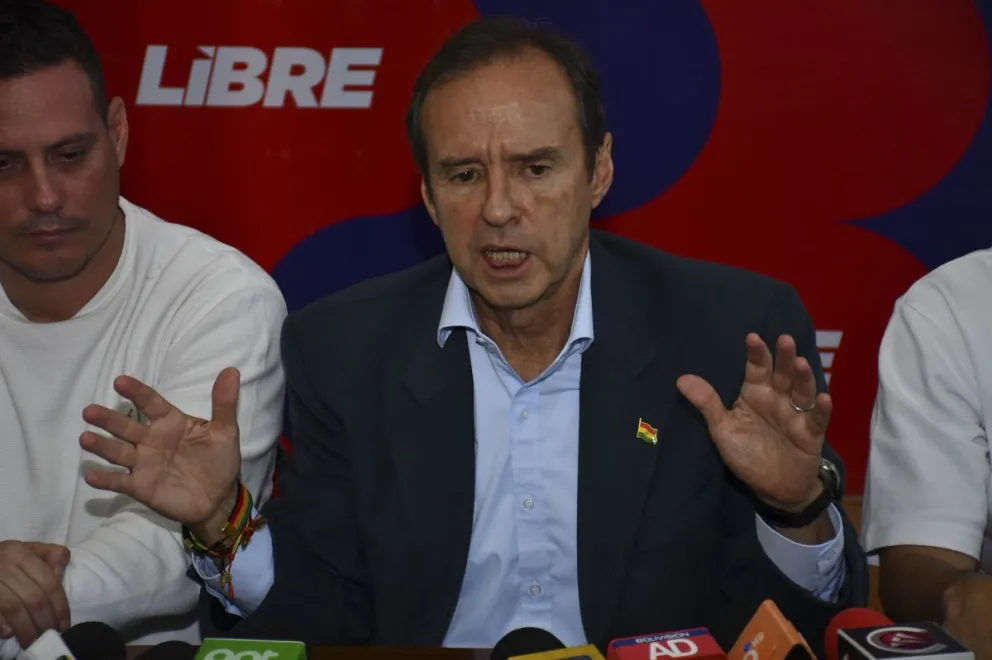 El jefe de Libre Jorge Tuto Quiroga, en un imagen del 5 de noviembre. Foto: APG