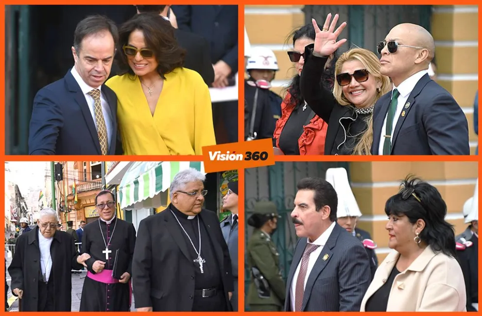 Los invitados que llegan: Fotos: Agencia Marka Registrada. Montaje: Visión 360 