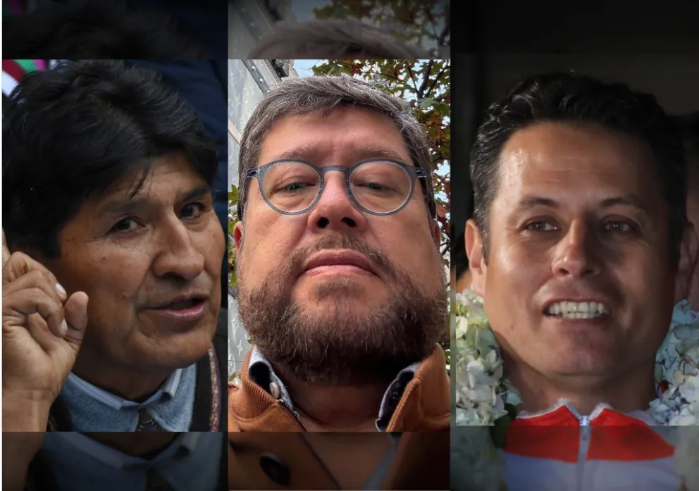 Evo Morales, Samuel Doria Medina y Edmand Lara. Fotos: APG y RRSS del líder de Unidad. Montaje: Visión 360 