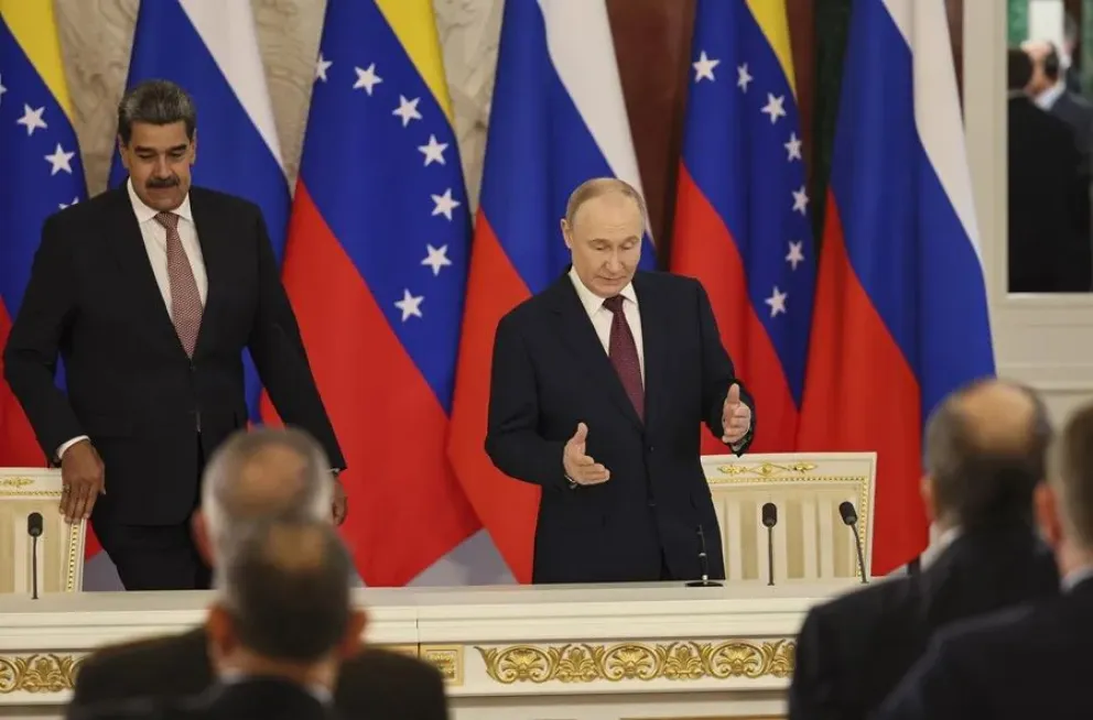 El presidente ruso Vladímir Putin y el presidente venezolano Nicolás Maduro. Foto: EFE
