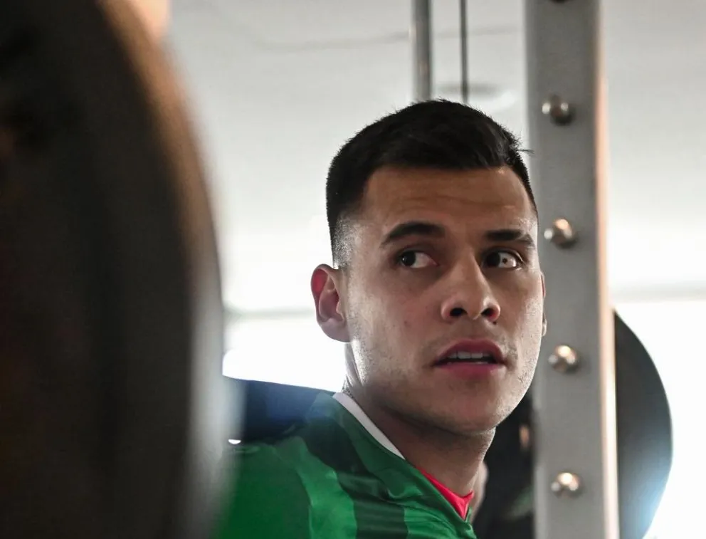 Villarroel durante una sesión de gimnasio con la Verde. Foto: FBF.