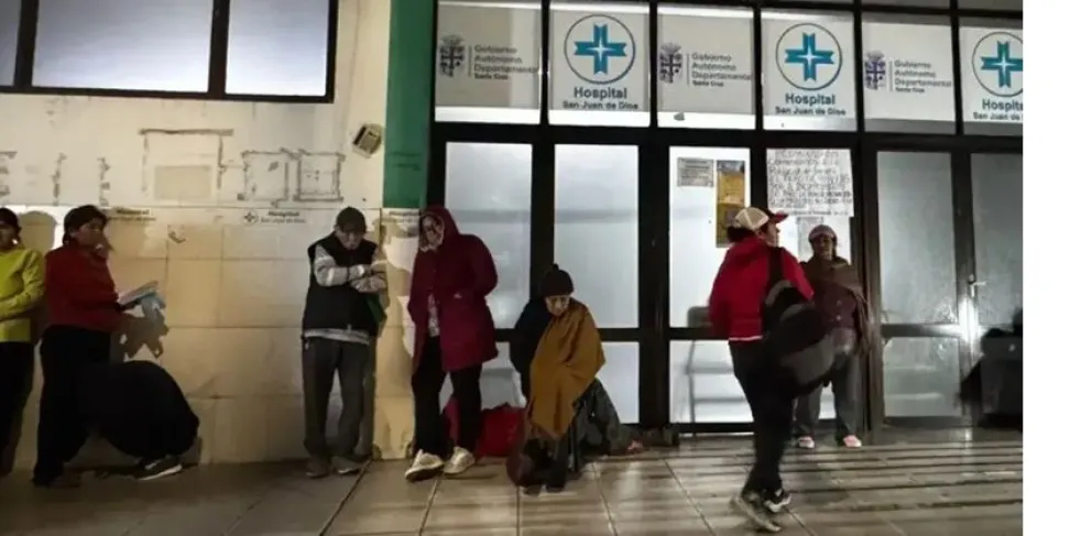 Trabajadores de salud de Santa Cruz en paro. FOTO: Unitel