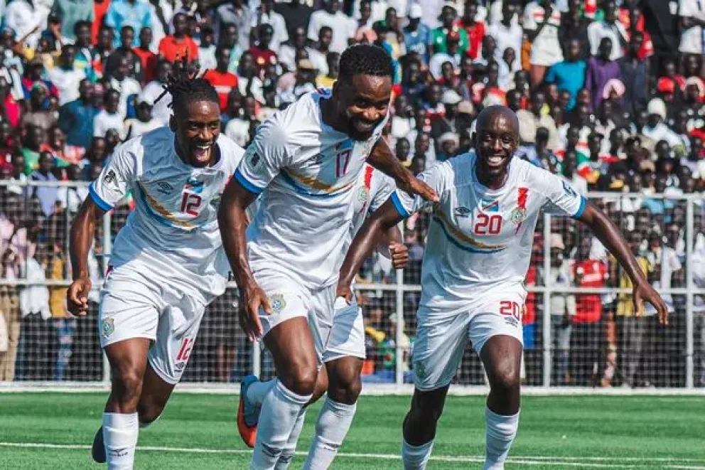 La celebración de los jugadores del seleccionado de Congo. Foto: