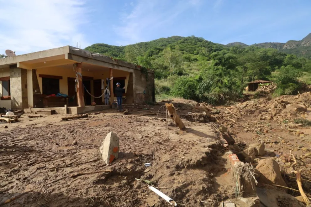 Una de las viviendas afectadas por la riada. Foto: Alcaldía de Samaipata