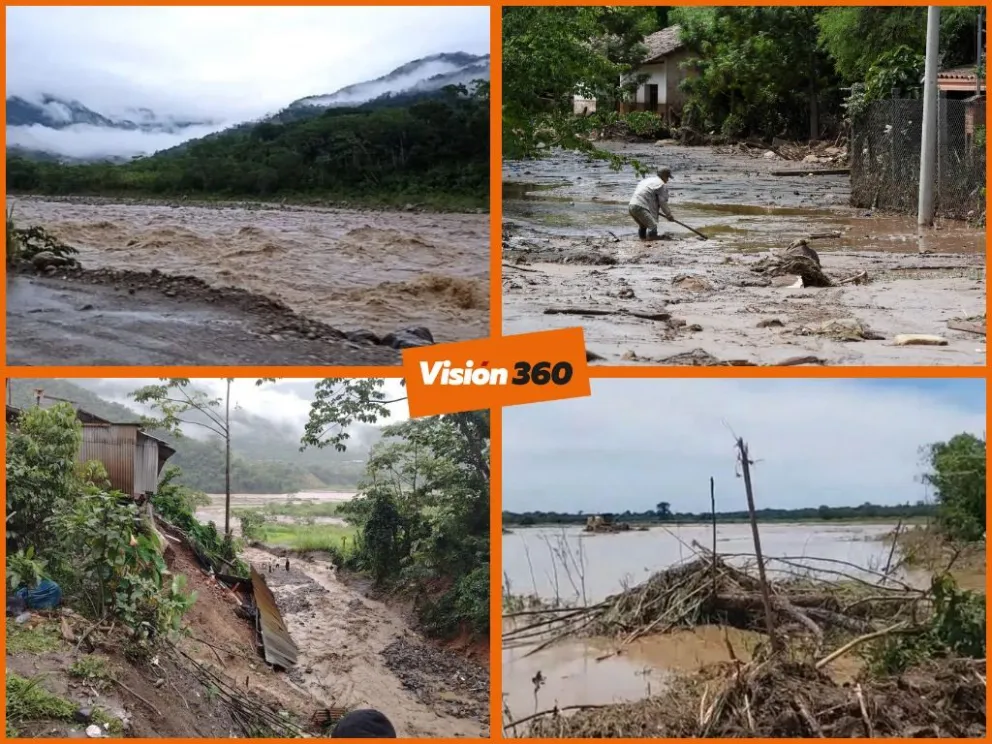 Inundaciones en El Chapare, Achira, La Asunta y Yapacaní en Santa Cruz. Fotos: Composición Visión 360