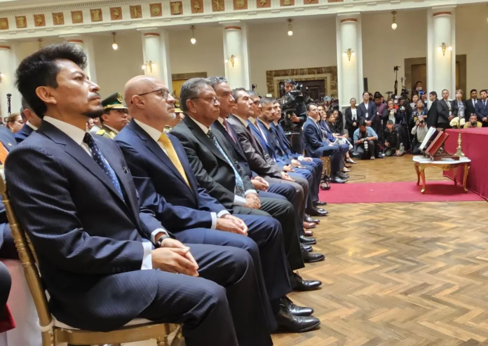 Imagen de archivo del acto de posesión de los ministros de Estado. Foto: ABI.