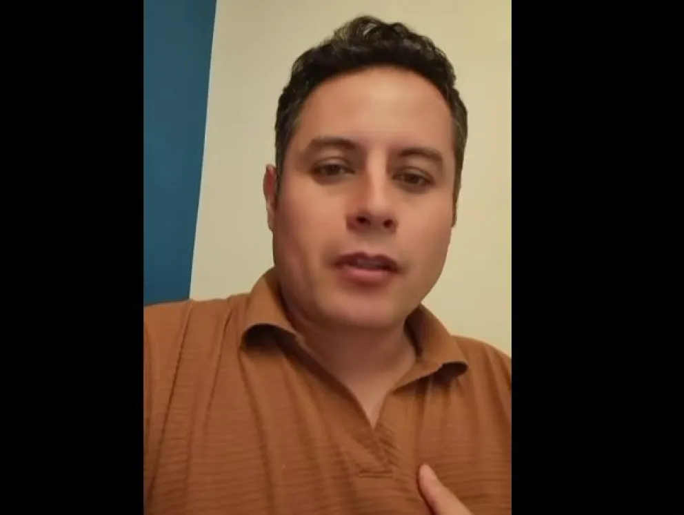 El vicepresidente Edmand Lara en el mensaje que grabó desde Brasil. Foto: Captura de Pantalla