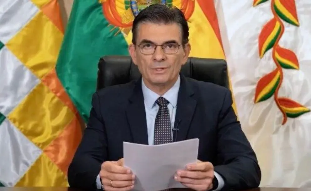 El presidente en conferencia de prensa. FOTO: ABI