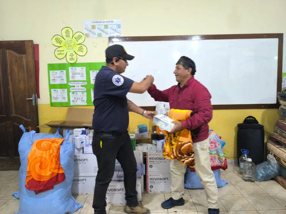 Damnificados de Samaipata reciben un lote de medicamentos. Foto: Alcaldía de Samaipata