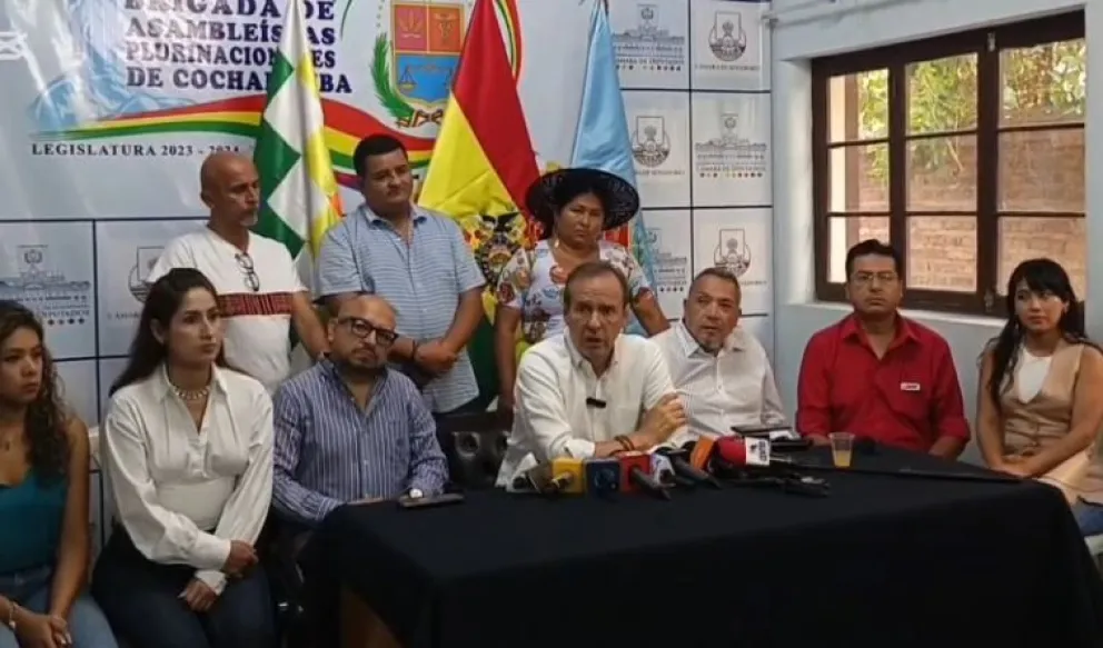 Tuto Quiroga este sábado en Cochabamba. Foto: Captura de video