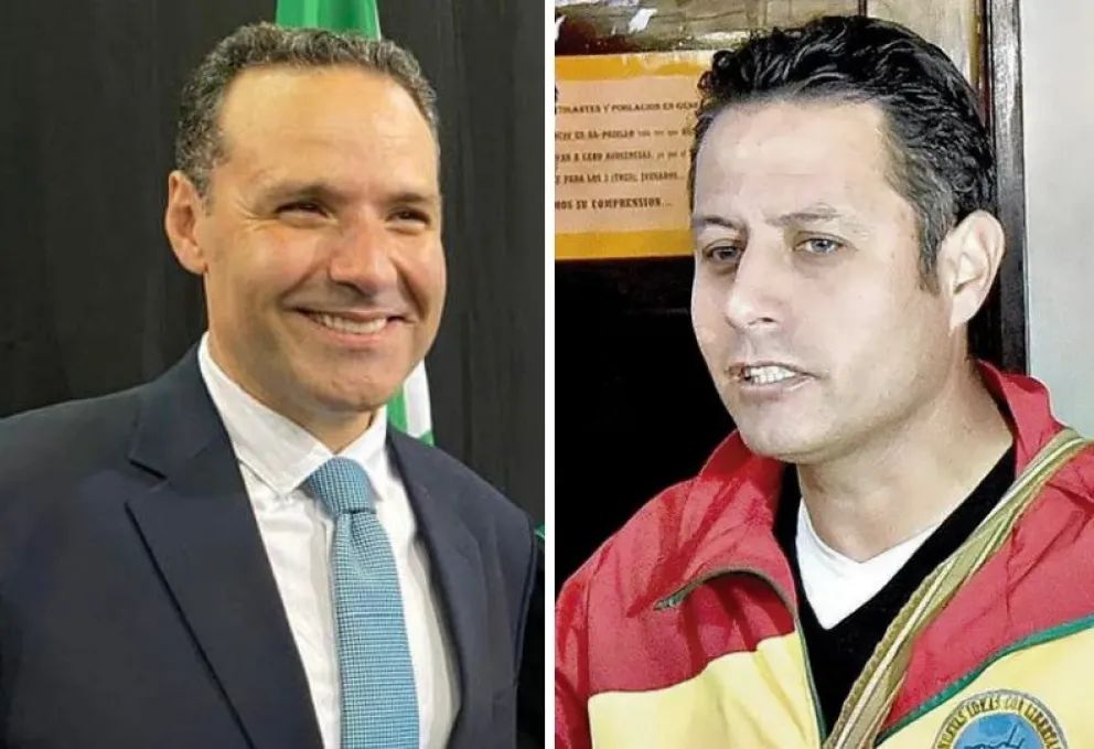 El vicepresidente del Comité Pro Santa Cruz, Agustín Zambrana y el vicepresidente Edmand Lara. Foto: Composición Visión 360.
