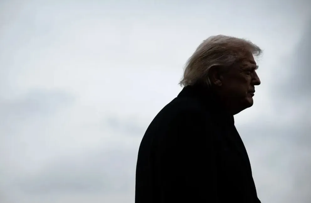 Donald Trump habla con los medios de comunicación en el Jardín Sur de la Casa Blanca. Foto: EFE