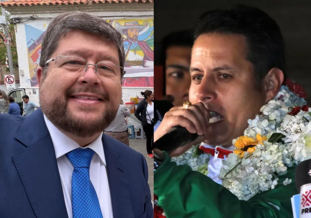 El político Samuel Doria Medina y el vicepresidente Edmand Lara. Foto: APG y RRSS de Doria Medina 