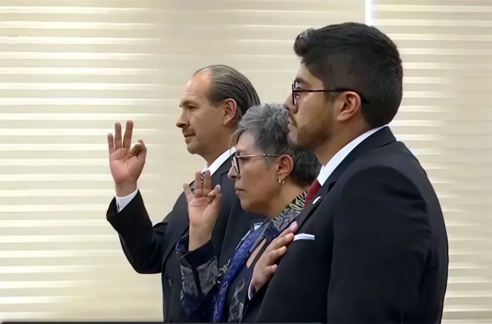 Los tres viceministros juran a su cargo, este miércoles. Foto: Captura de video