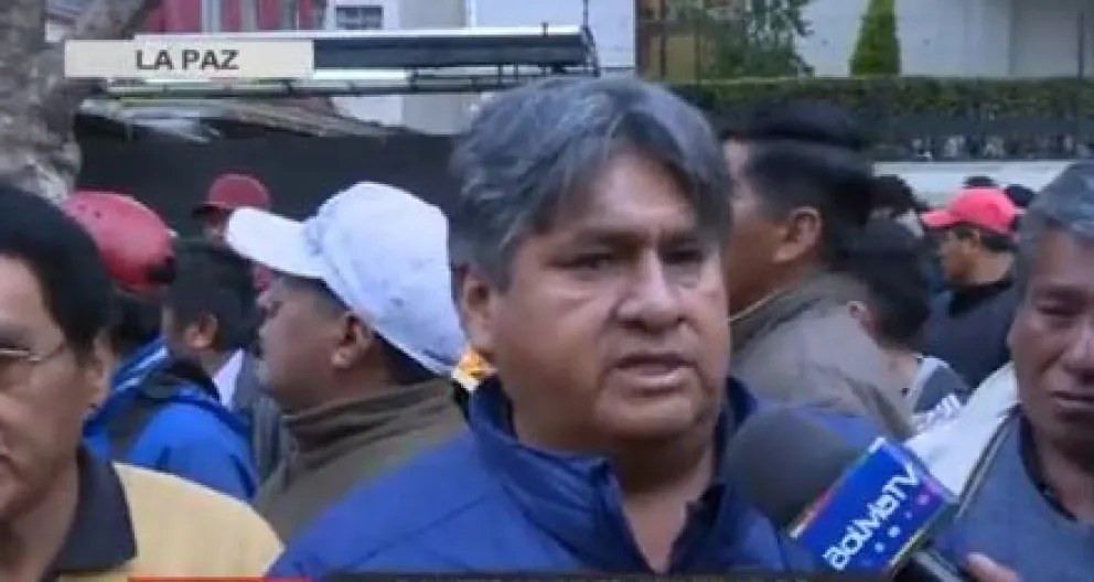 El dirigente de los panificadores Fernando Chambi. FOTO: Captura de video