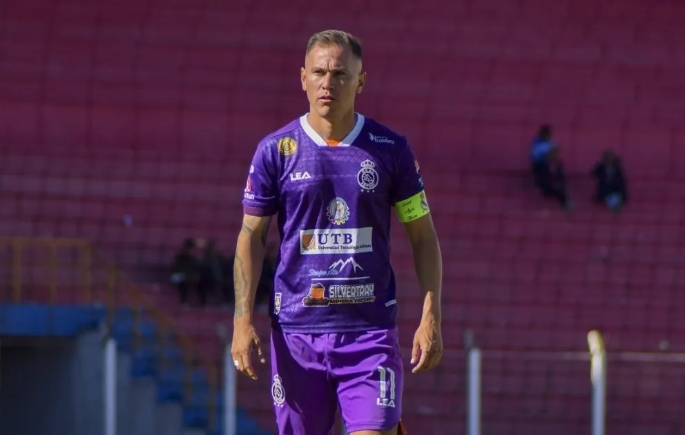 Maximilian Gómez, jugador de Real Potosí, en un partido del "lila". Foto: Club Real Potosí.