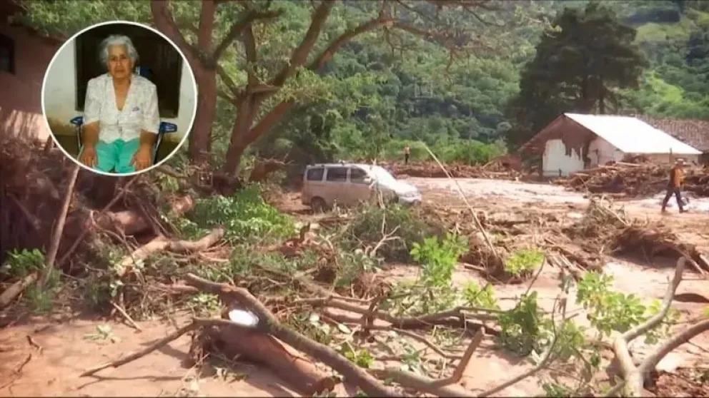 Detalle de la zona e imagen de la mujer encontrada. FOTO: Captura de video de Red Uno