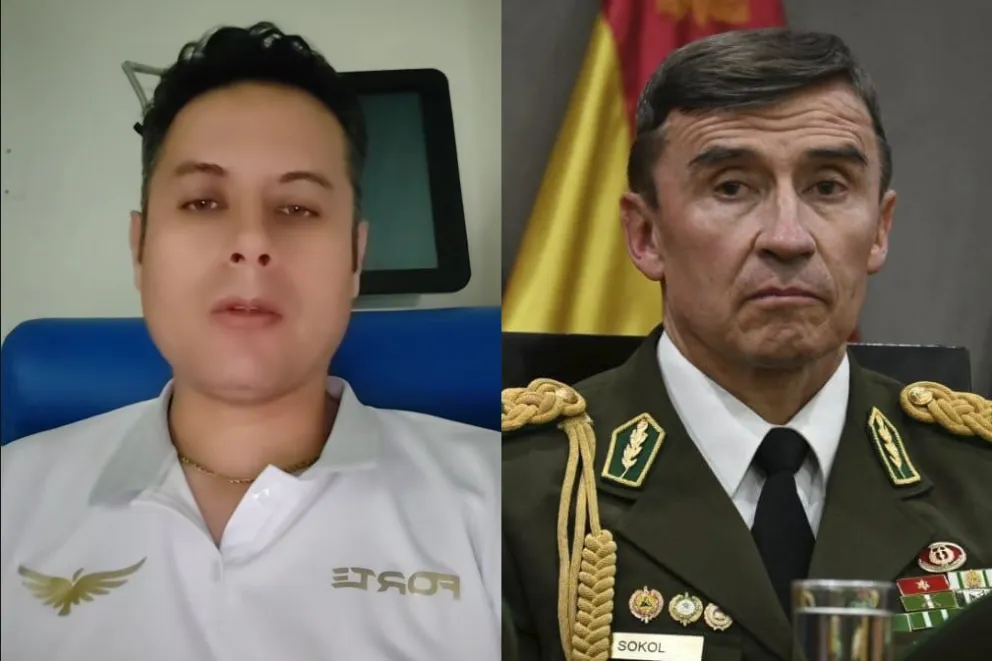 El vicepresidente Edmand Lara y el nuevo comandante de la Policía, Mirko Sokol