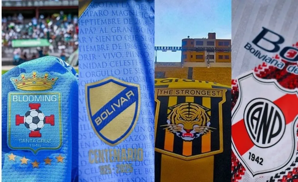 Los escudos de los cuatro semifinalistas de la Copa Bolivia.