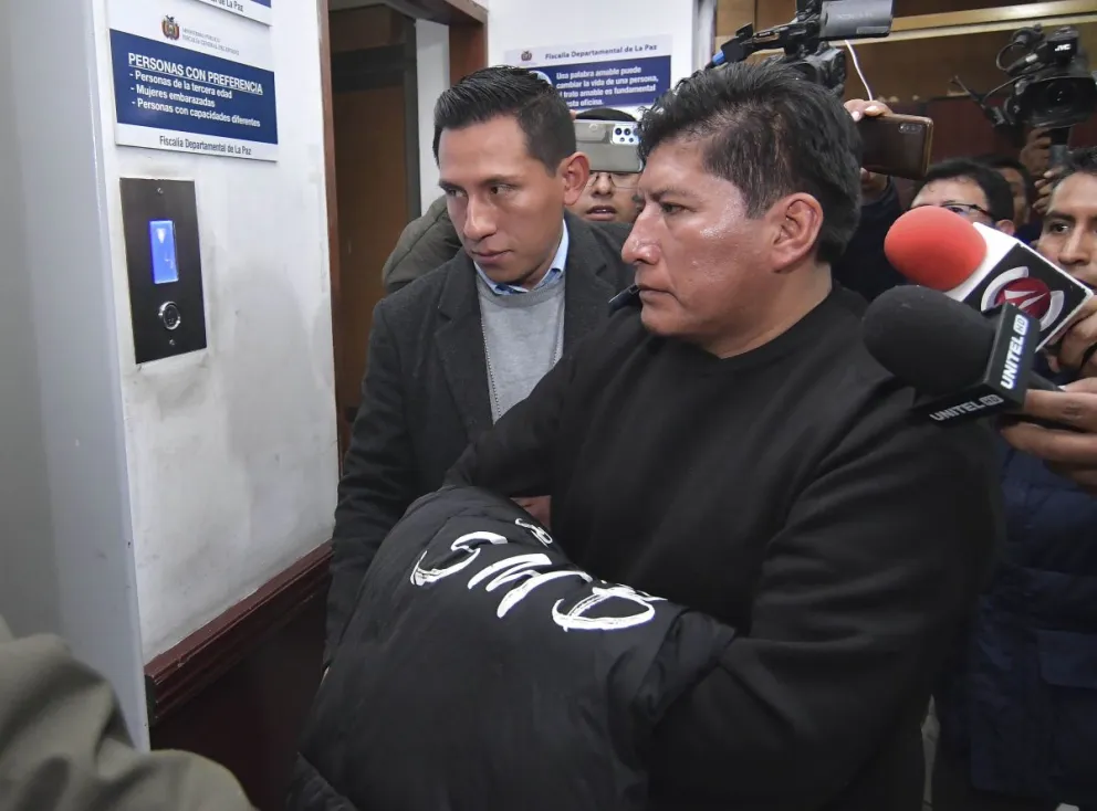 El dirigente panificador, Rubén Ríos, es aprehendido. Foto: APG 