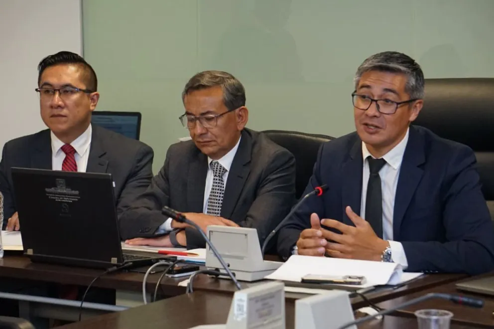 El ministro Espinoza este jueves en la Comisión de Planificación y Política Económica de la Cámara de Diputados. Foto: APG