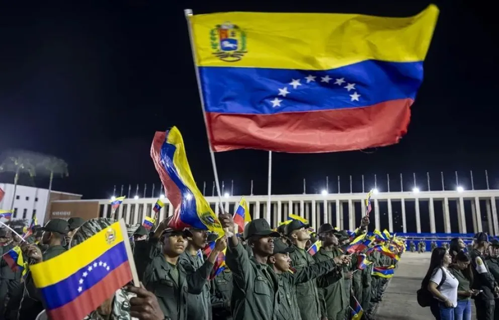 Militares participan en una movilización en apoyo a Maduro en una imagen de archivo. Foto: EFE
