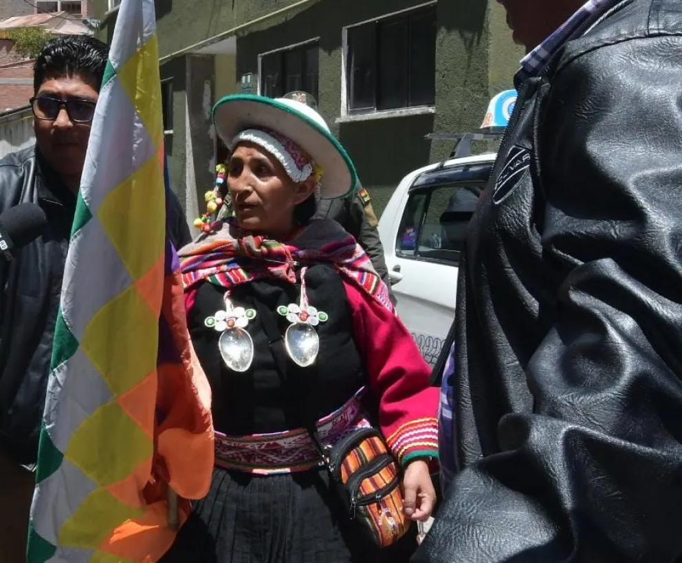 Lidia Patty en la Felcc, este viernes. Foto: APG