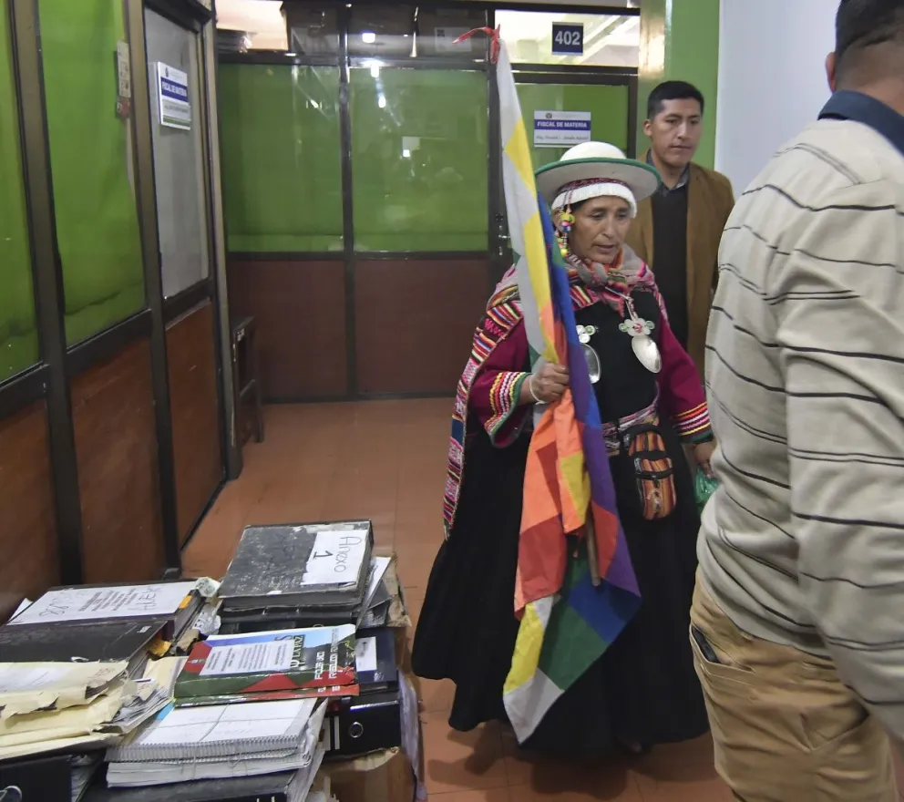 Lidia Patty, tras declarar en el Ministerio Público. FOTO: APG