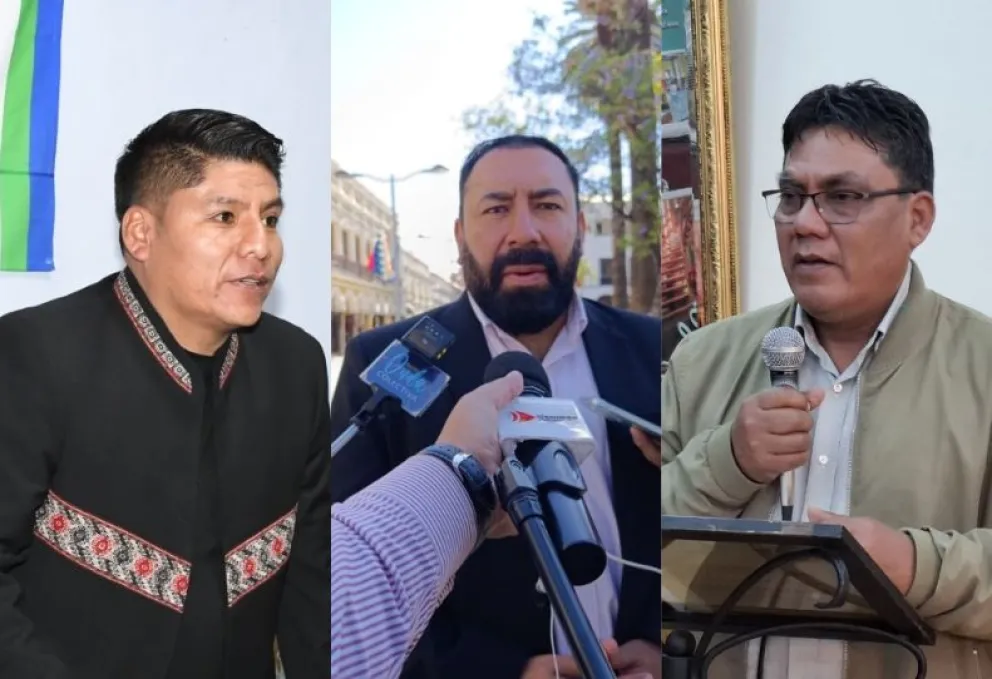 El exsenador Leonardo Loza, el abogado Jhon Rioja, y el exdiputado Héctor Arce. / Foto: composición Visión 360.
