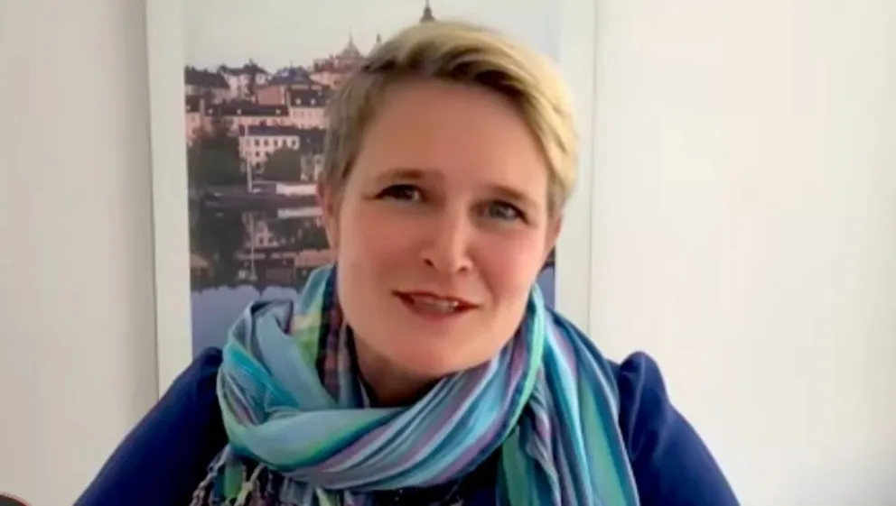 La embajadora de Suecia en Bolivia, Johanna Teague.