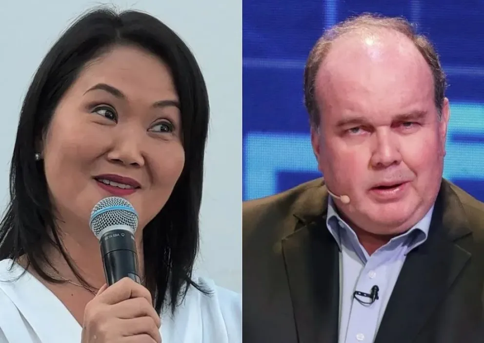 Los precandidatos Keiko Fujimori (Fuerza Popular) y Rafael López Aliaga (Renovación Popular). Foto: EFE
